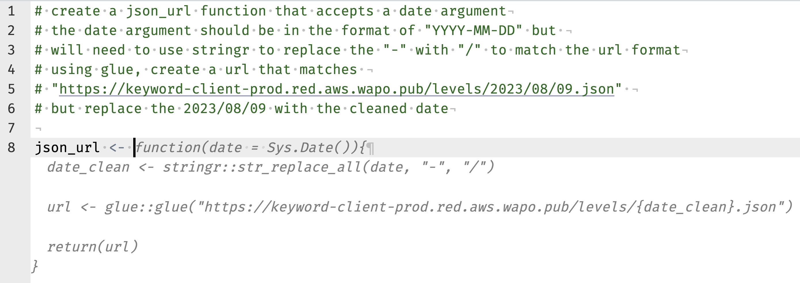 json_url function screenshot with ghost-text