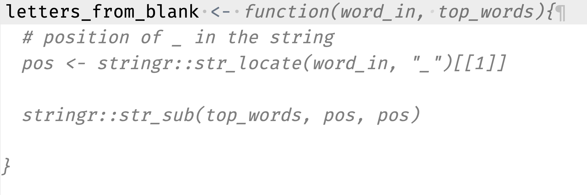 letters_from_blank function with ghost-text